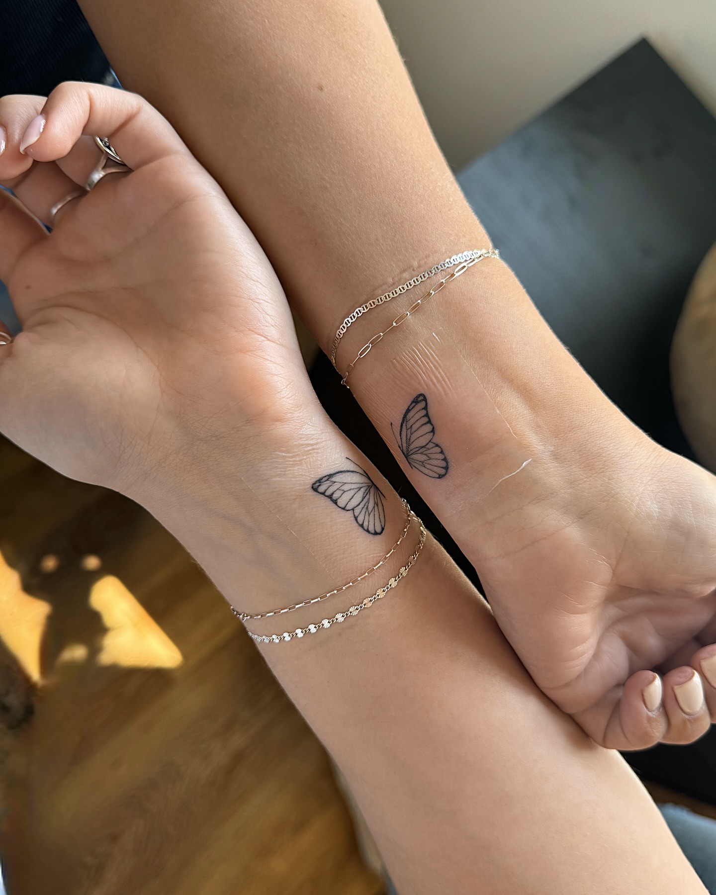 Matching Butterfly Wing Tattoos for Mother and Daughter unique mom and daughter tattoos tattoo