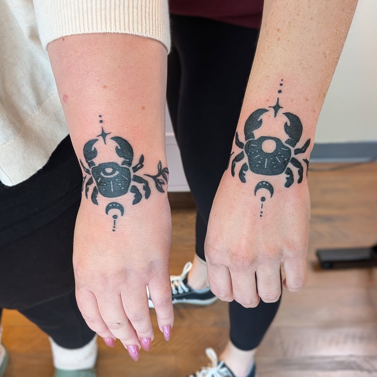 Matching Celestial Crab Bestie Tattoo bestie tattoo ideas tattoo