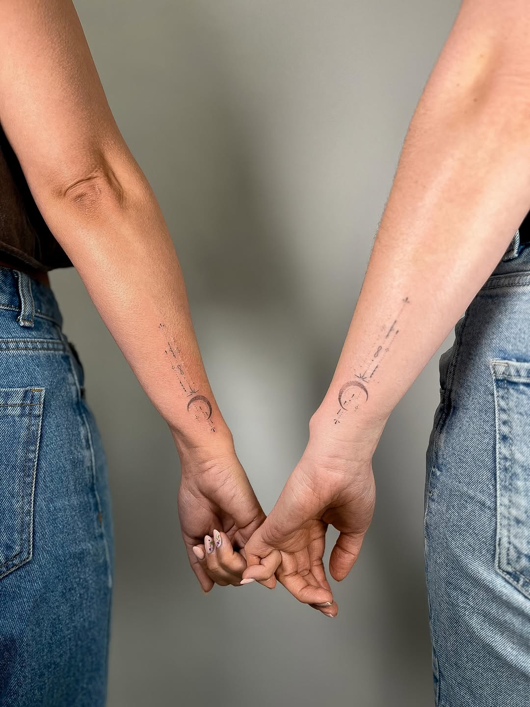 Matching Celestial Crescent Tattoo matching tattoos for best friends tattoo