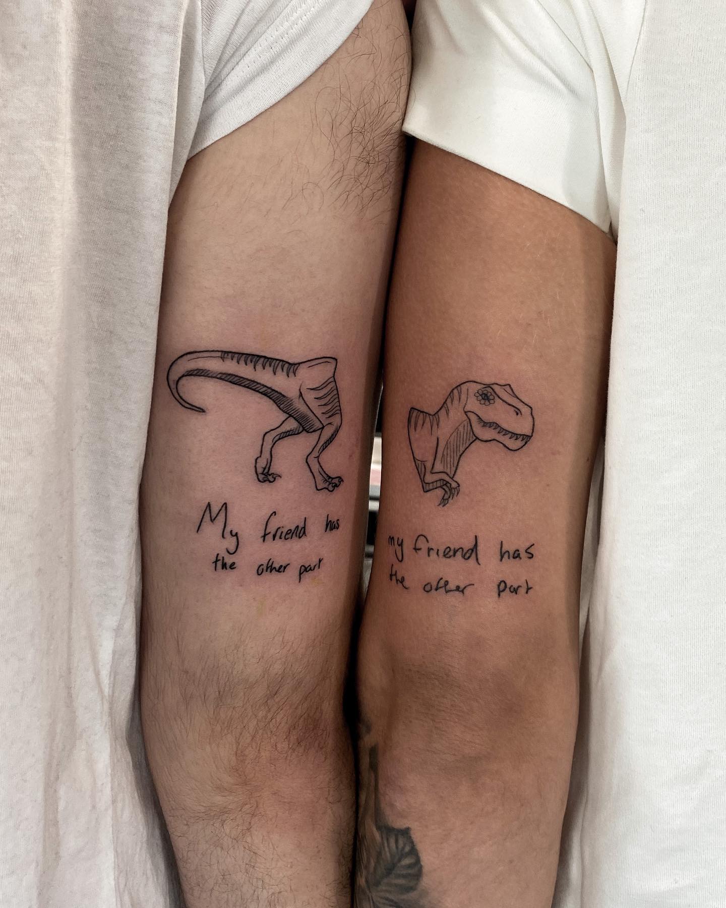 Matching Dinosaur Half Tattoo matching tattoos for best friends tattoo