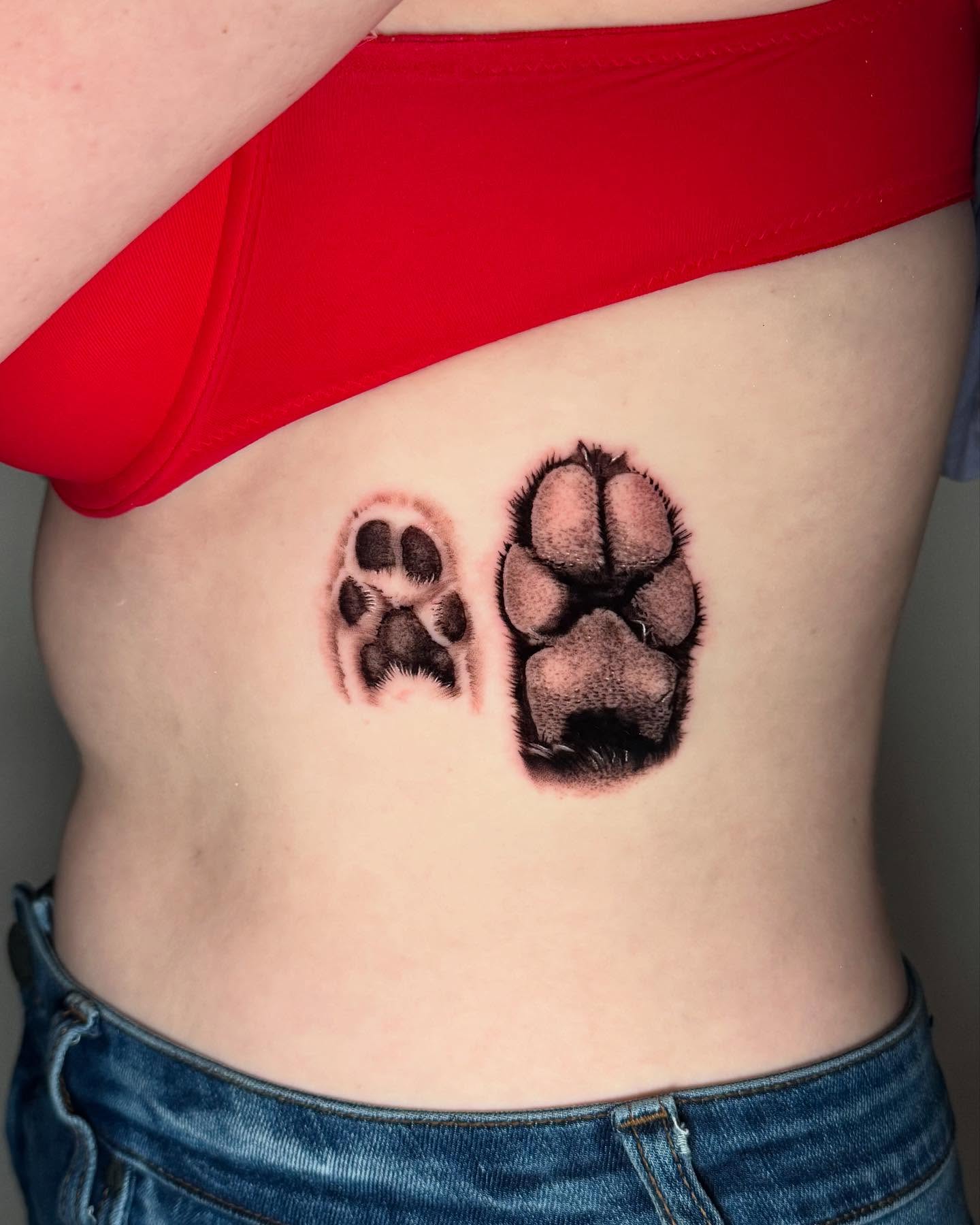 Matching Dog Paw Tattoo dog paw tattoos tattoo