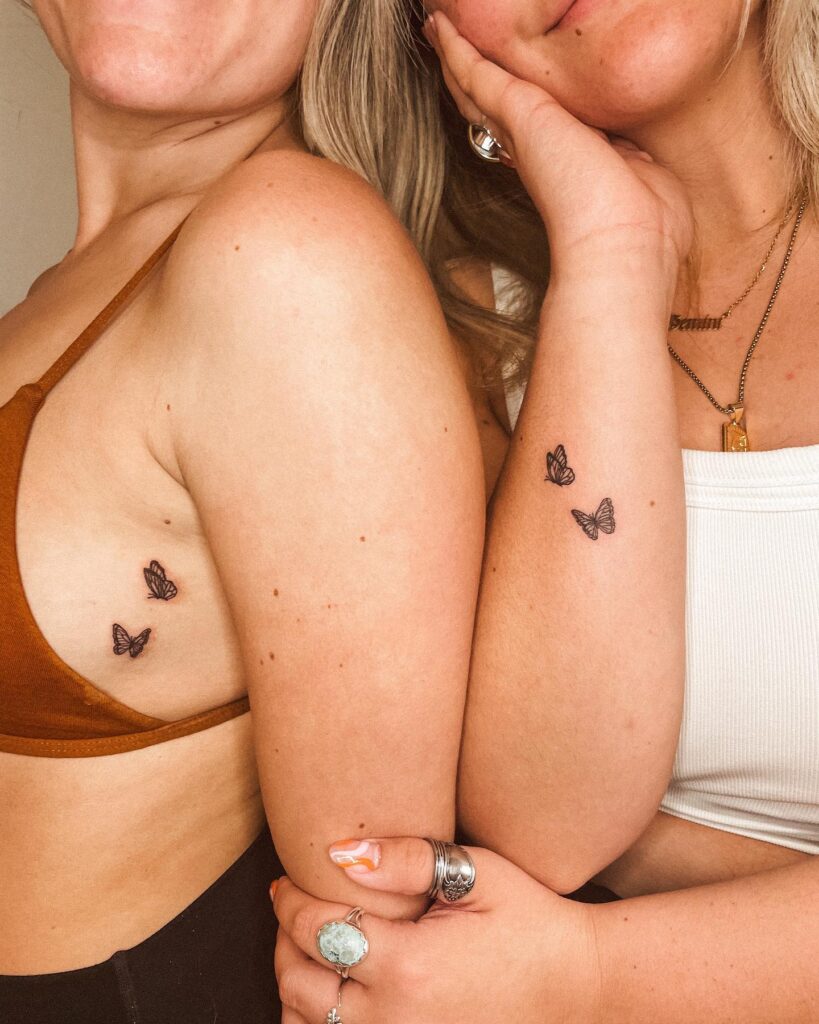 Matching Duo Butterfly Tattoos for Best Friends matching best friend tattoos tattoo
