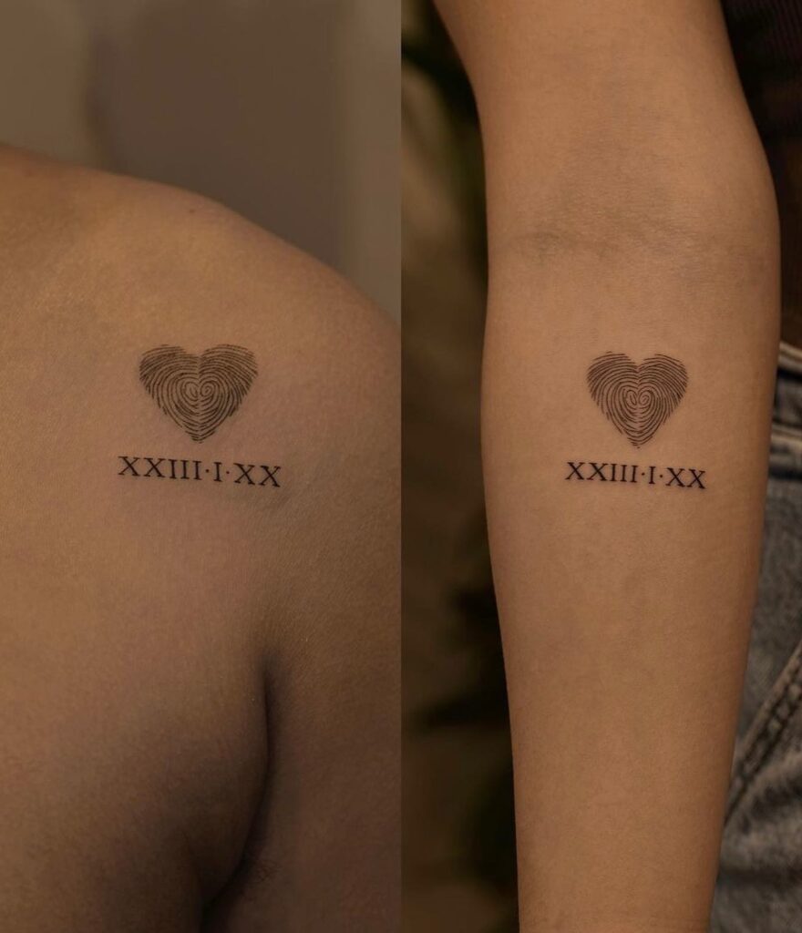 Fingerprint Heart Tattoo with Name fingerprint tattoos tattoo