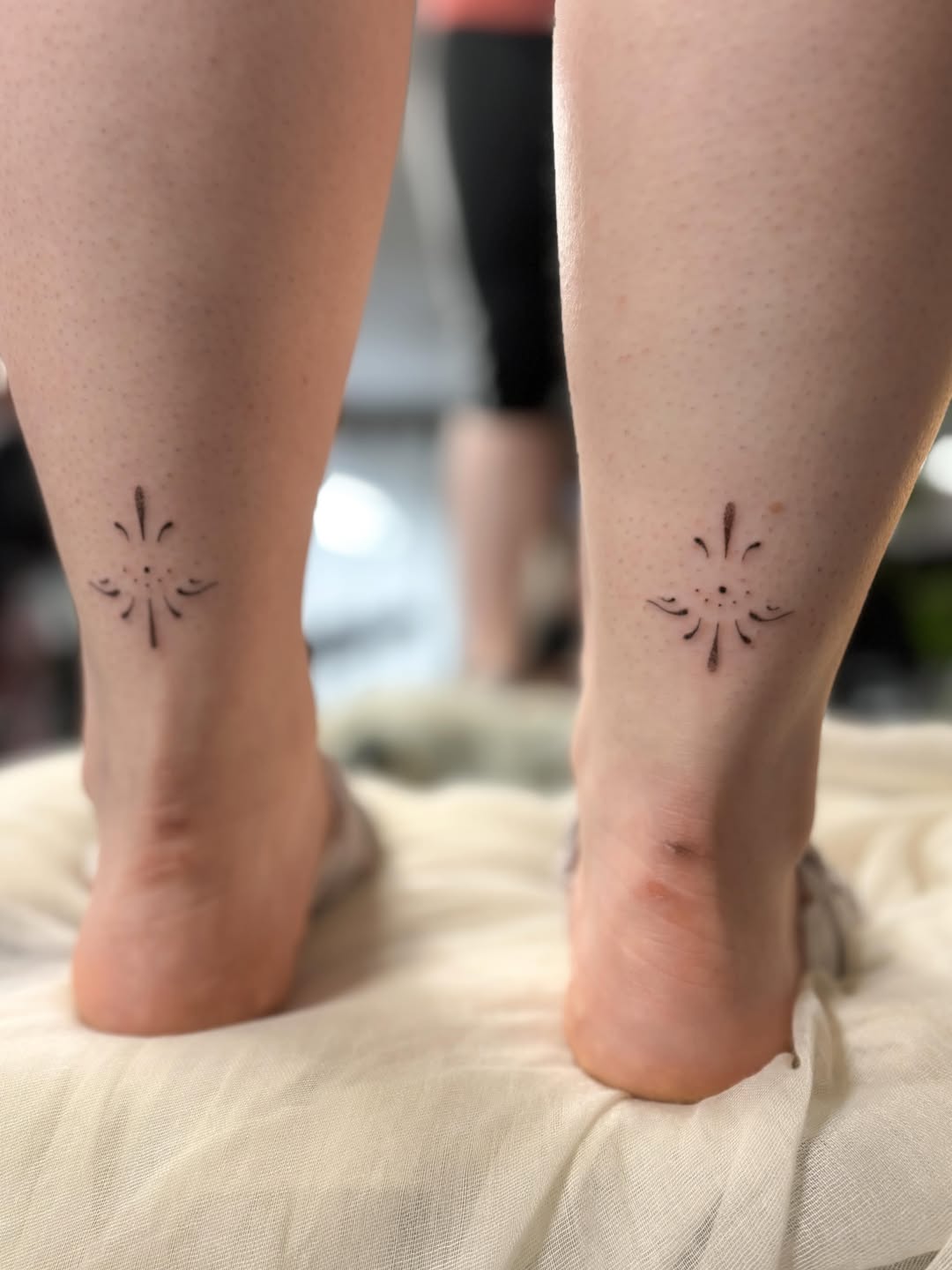 Matching Floral Starburst Tattoo matching tattoos for best friends tattoo