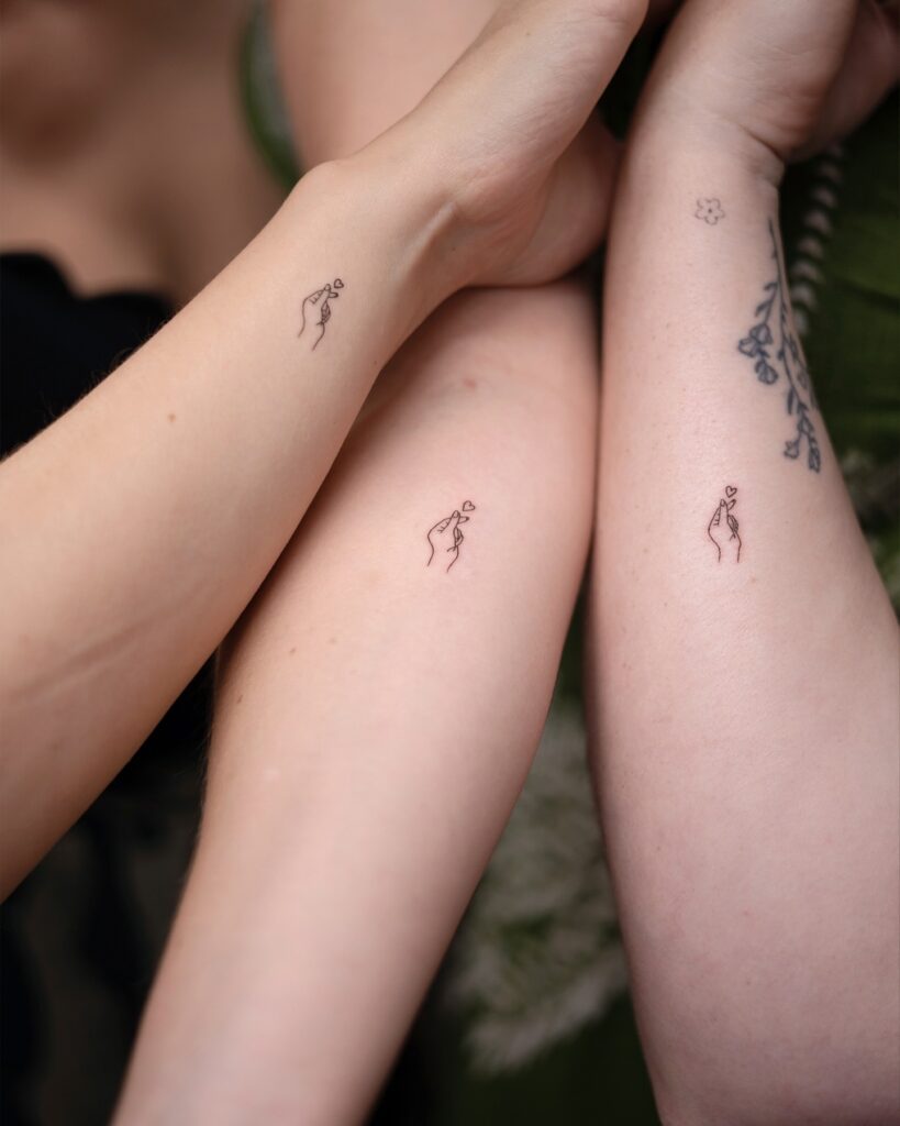 Trio Heart Stack Tattoo