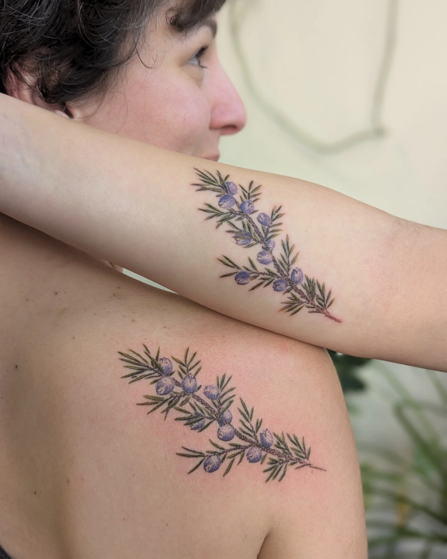 Matching Juniper Branch Tattoos for Mom and Daughter unique mom and daughter tattoos tattoo