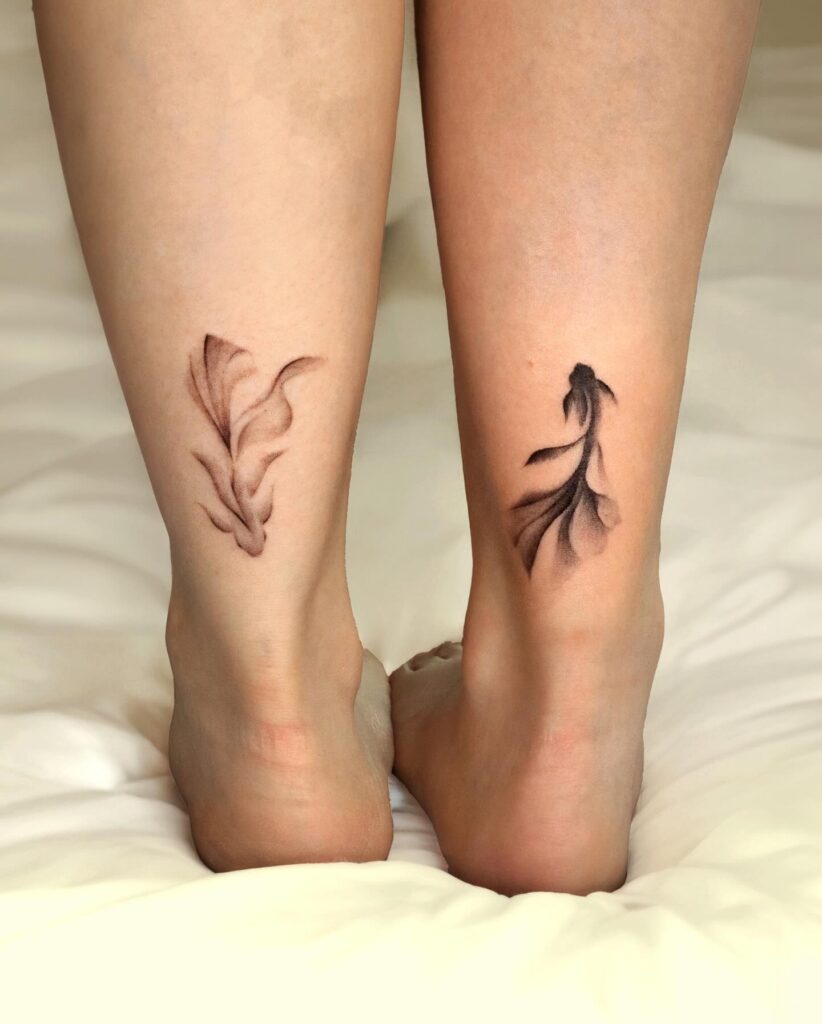 Elegant Hummingbird Ankle Tattoo