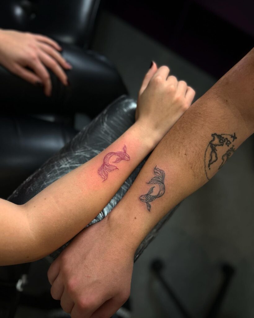 Matching Koi Fish Tattoos