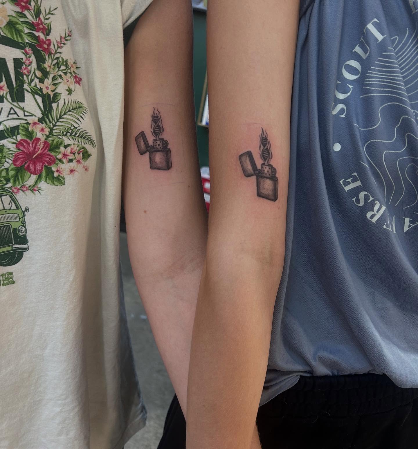Twin Flame Triangle Flame Tattoo