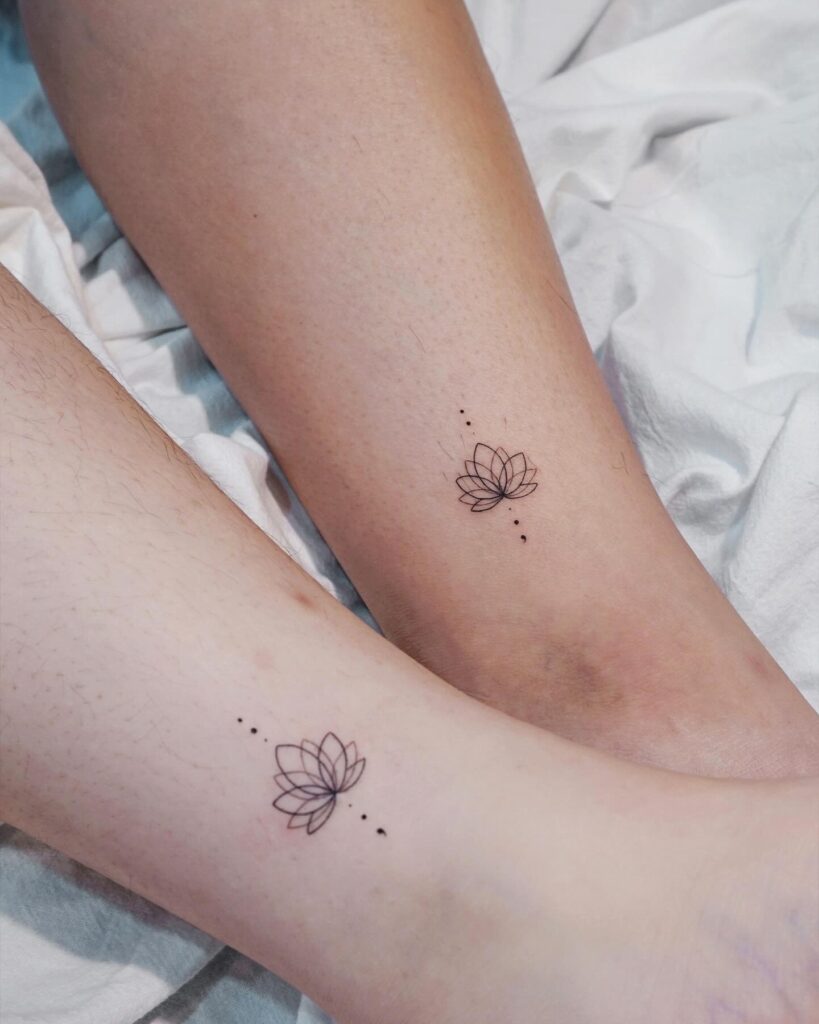 Matching Lotus Flower Tattoos