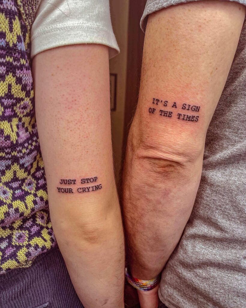 Matching Lyric Tattoos father daughter tattoos tattoo
