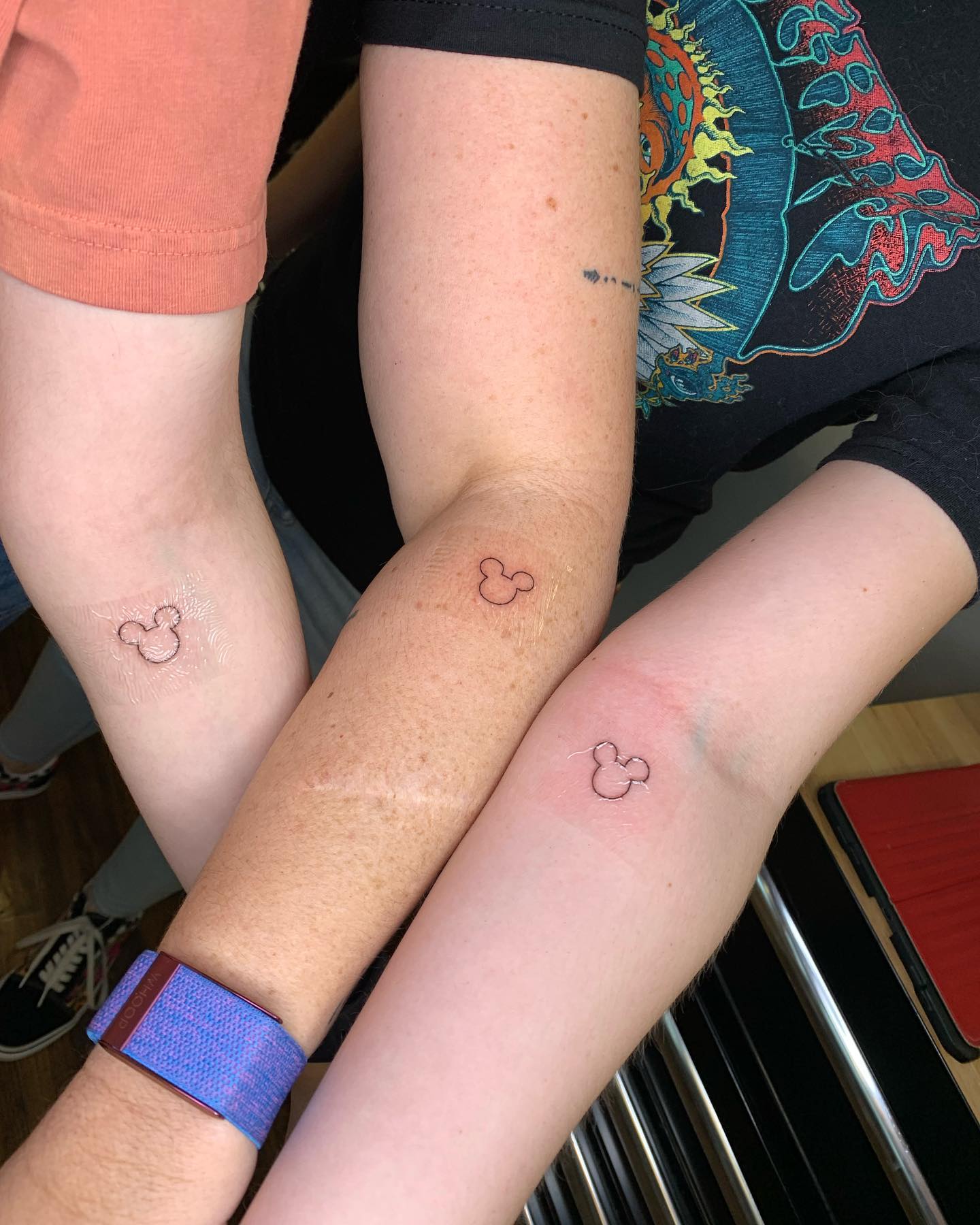 Matching Minimalist Mickey Tattoos for Family Bond unique mom and daughter tattoos tattoo