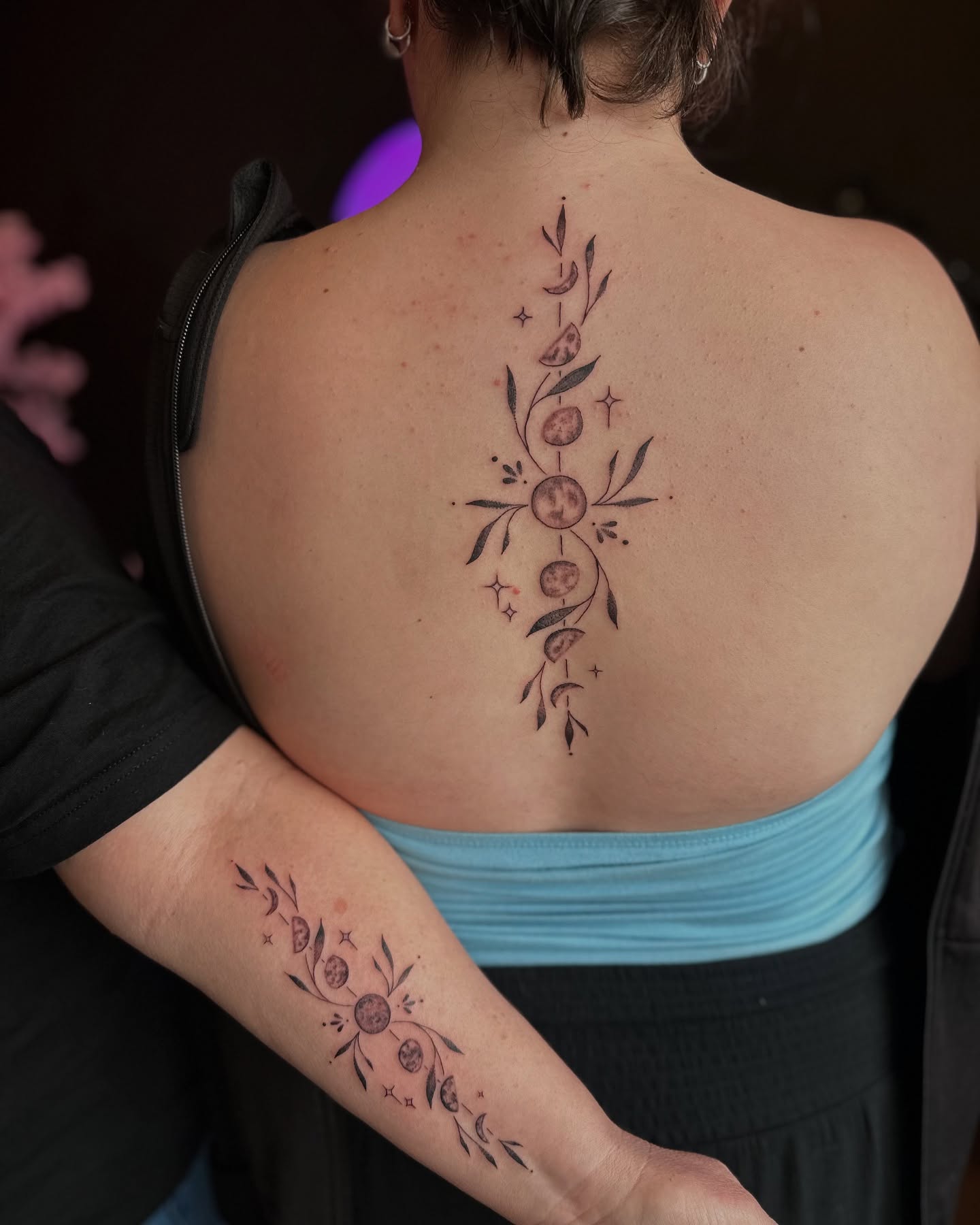Matching Moon Phase Tattoos for Mother and Daughter unique mom and daughter tattoos tattoo