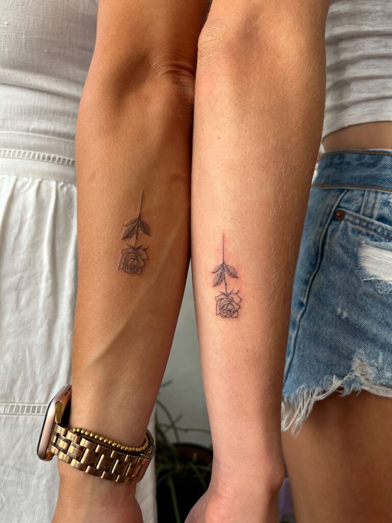 Matching Mother and Daughter Rose Tattoos on Forearms rose tattoos for women tattoo