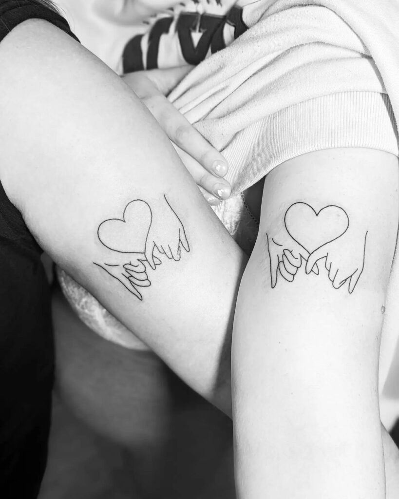 Matching Pinky Promise and Heart Tattoos for Best Friends matching best friend tattoos tattoo