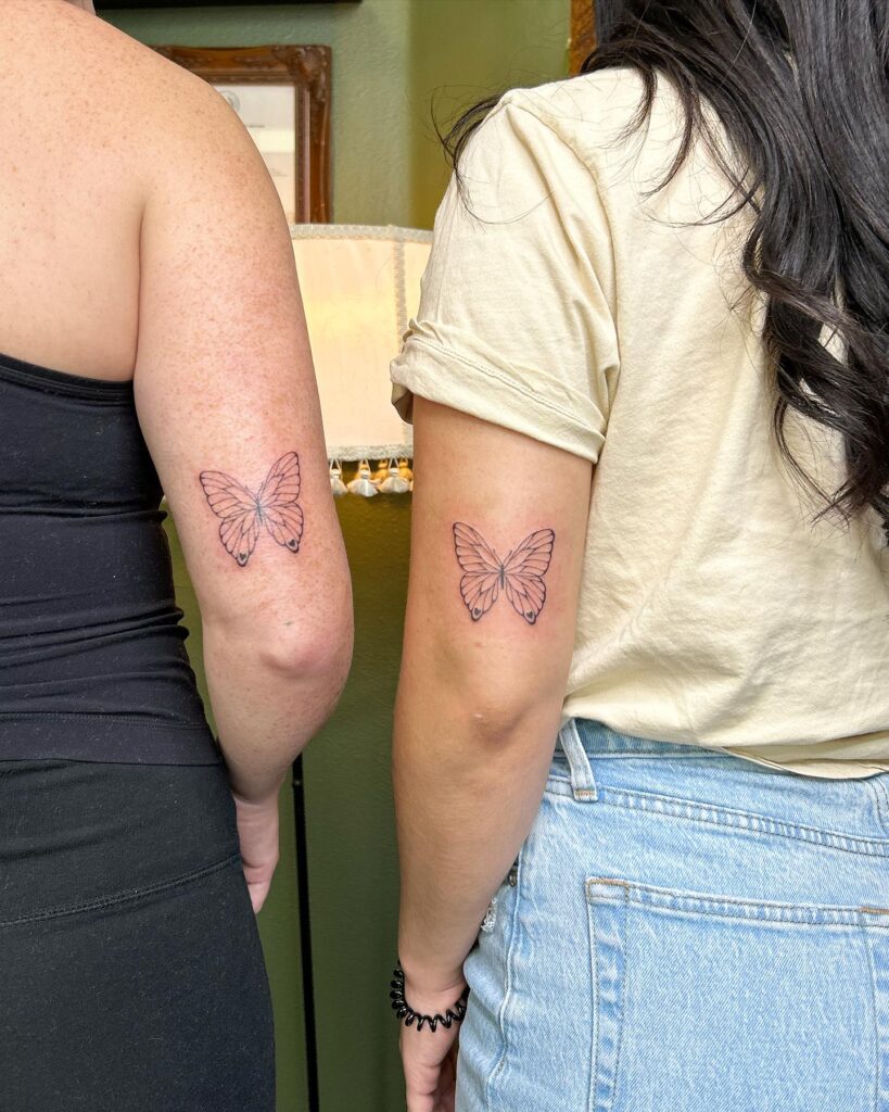 Matching Realistic Butterfly Tattoos for Best Friends matching best friend tattoos tattoo