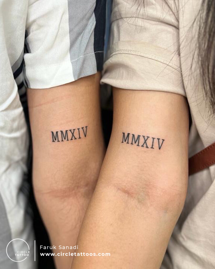 Couples Matching Date Tattoo date tattoos tattoo