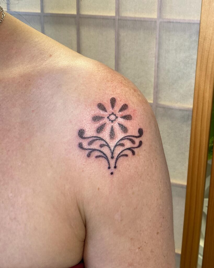 Radiant Starburst Ankle Stick And Poke Tattoo