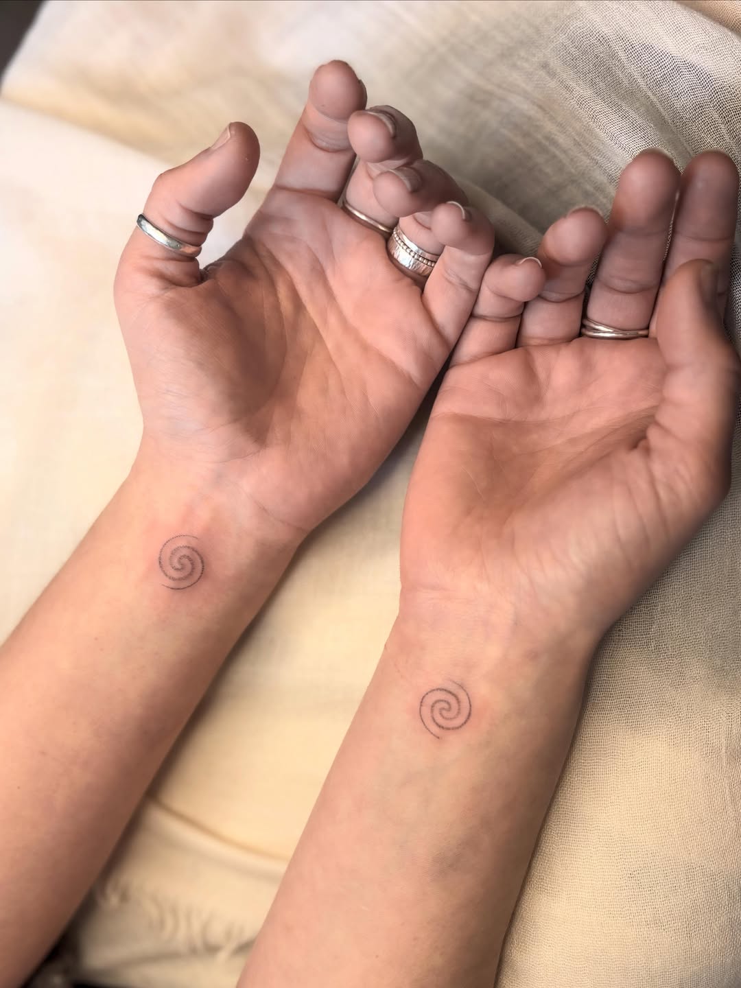 Matching Spiral Tattoo matching tattoos for best friends tattoo