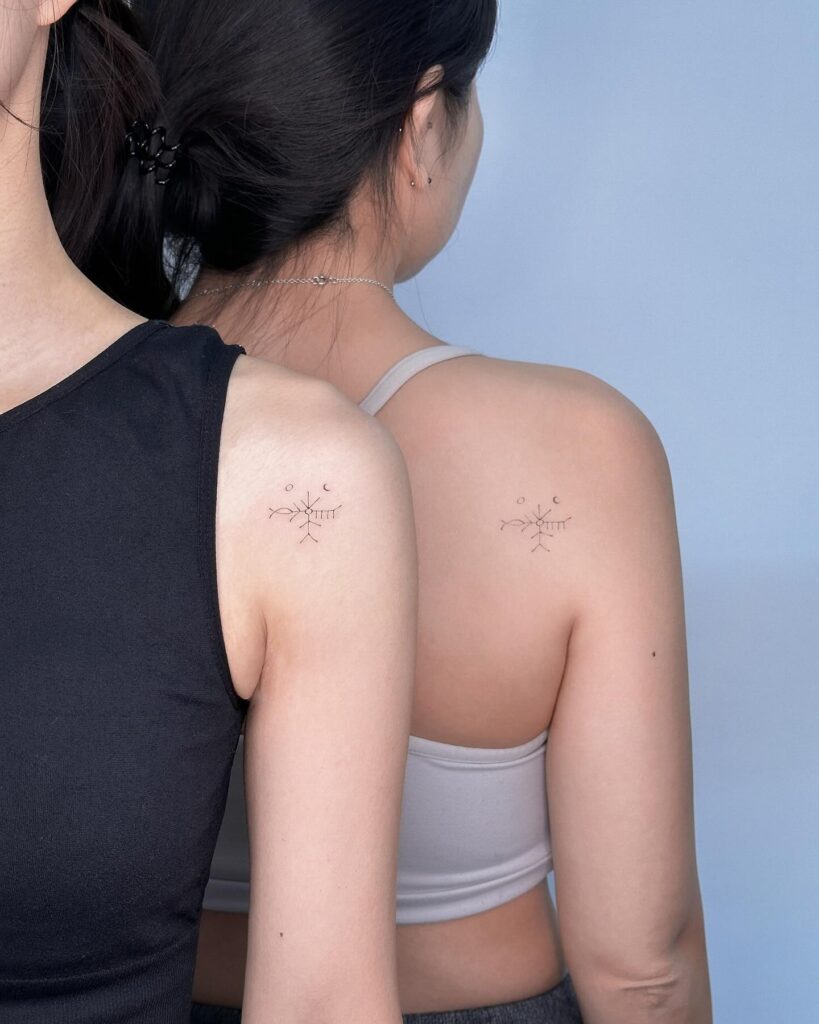 Matching Symbolic Shoulder Tattoos