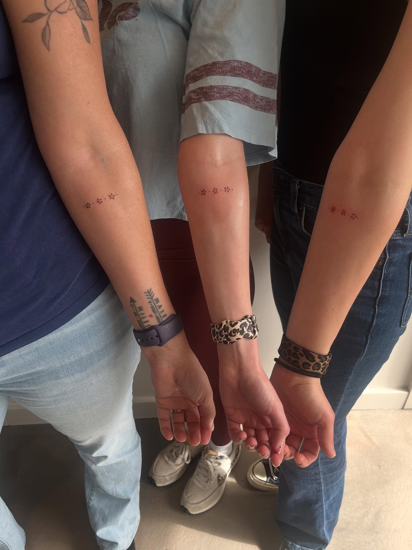 Matching Three Wildflower Tattoo matching tattoos for best friends tattoo
