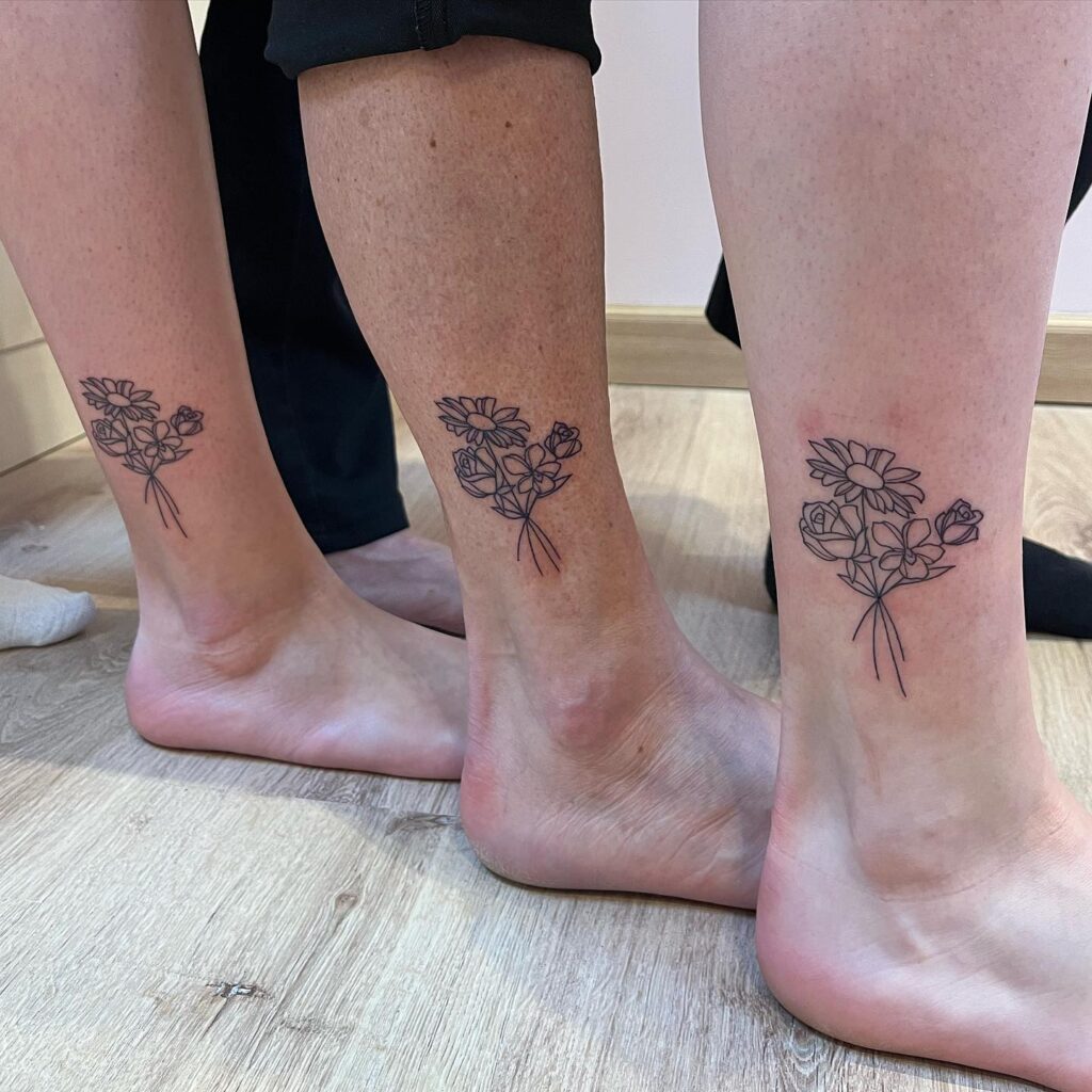 Cute Dinosaur Trio Tattoo