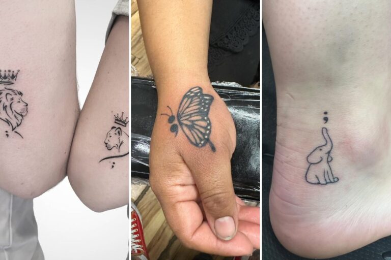 Aesthetic meaningful semicolon tattoo ideas and delicate ink ideas collage