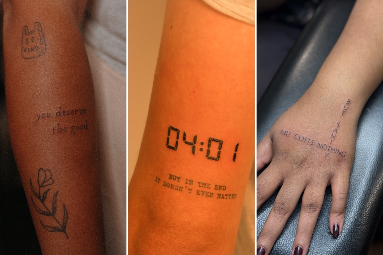 Aesthetic meaningful word tattoos and delicate ink ideas collage