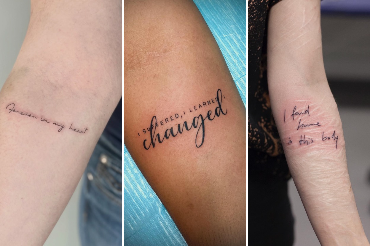 Aesthetic meaningful word tattoos and delicate ink ideas collage