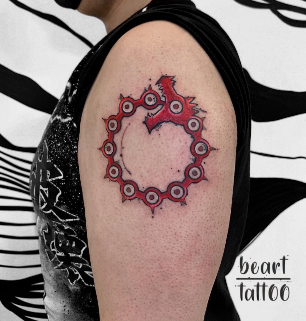 Snake Skeleton Ouroboros Tattoo