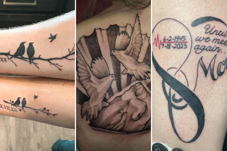 Aesthetic memorial tattoos and delicate ink ideas collage