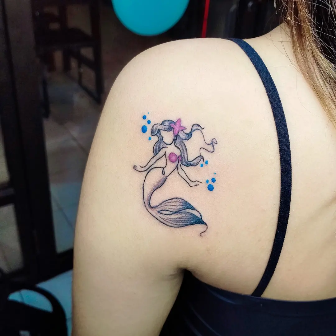 Cute Starfish Mermaid Tattoo