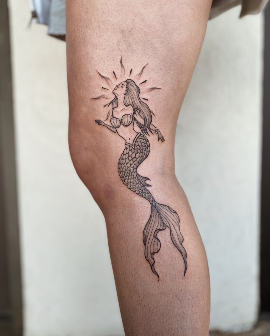 Sun Halo Mermaid Tattoo