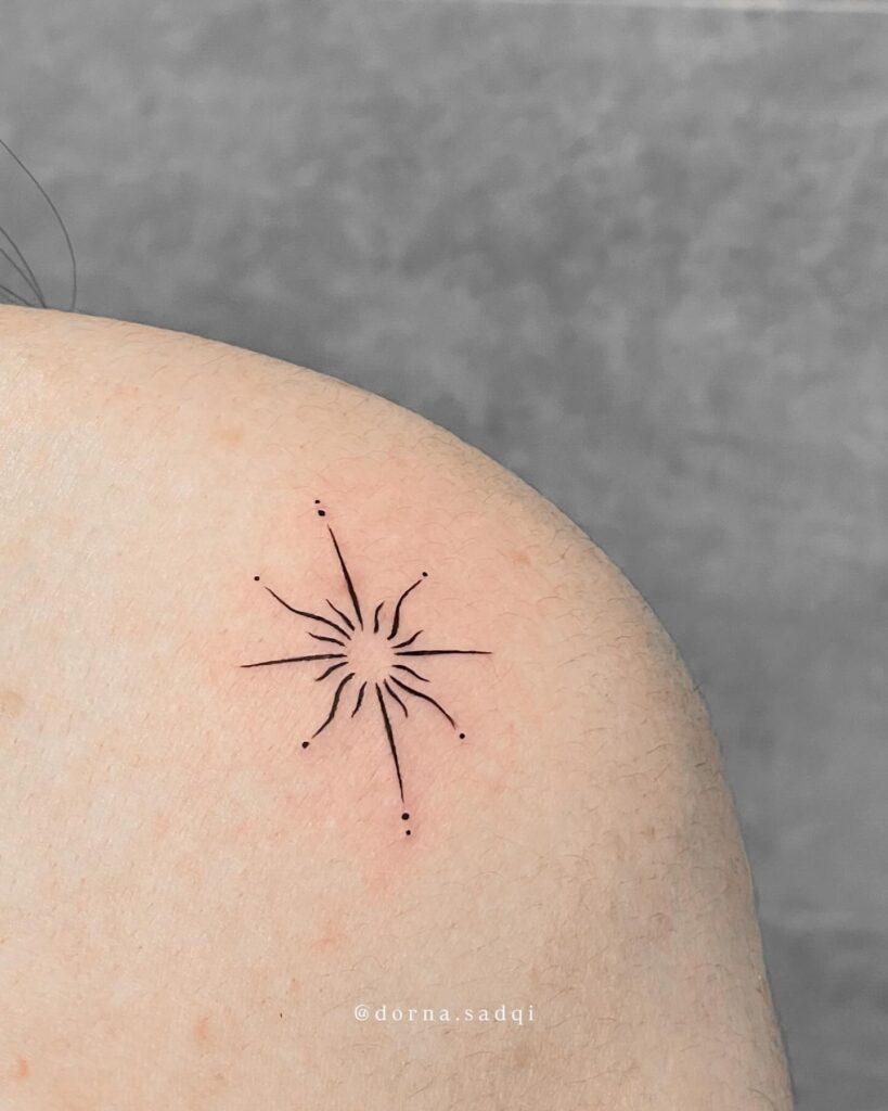 Minimal Burst Sun Tattoo sun tattoos tattoo