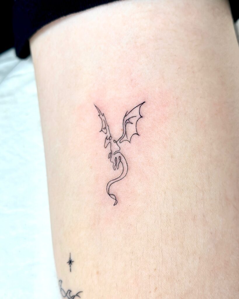 Matching Tiny Dragon Tattoos On Arm