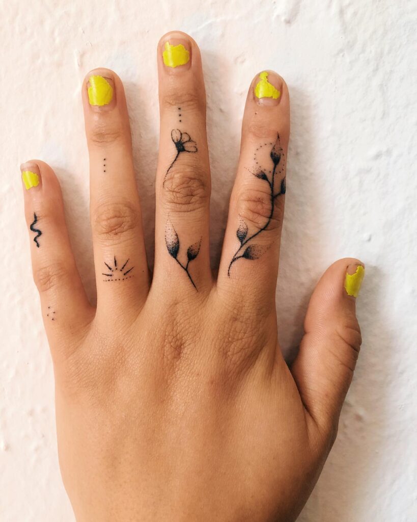 777 Finger Tattoo