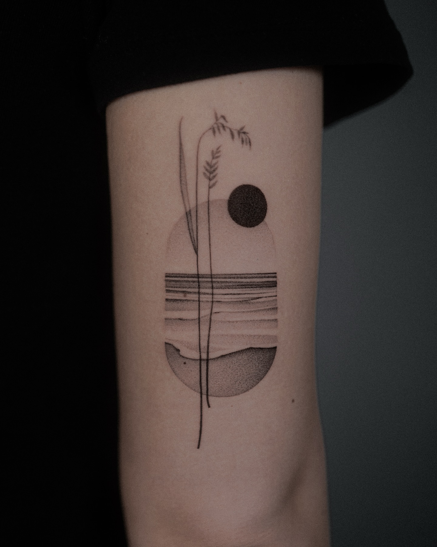 Minimal Ocean and Botanical Landscape Tattoo nature tattoos for women tattoo