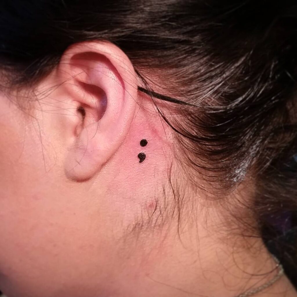 Starry Sparkle Behind Ear Tattoo