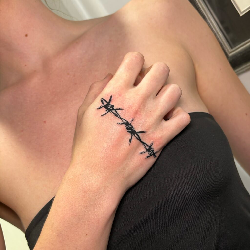 Ornamental Hand Tattoos With Initials