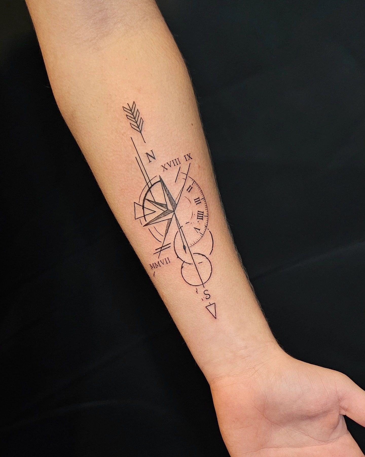 Broken Birth Clock Tattoo With Roman Numerals birth clock tattoos tattoo