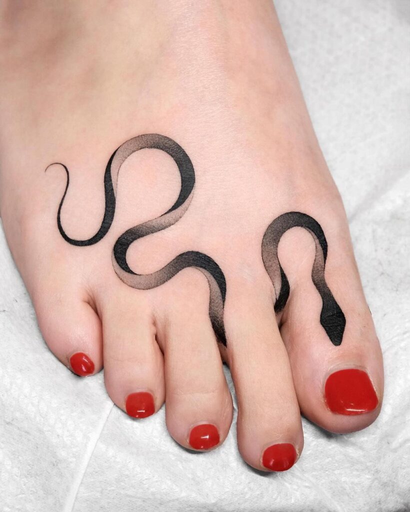 Bold Japanese Wave Foot Tattoo