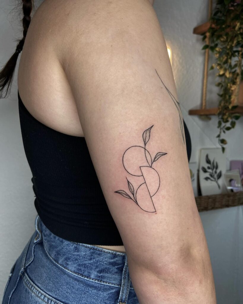 Geometric Sparkle Stick And Poke Tattoo