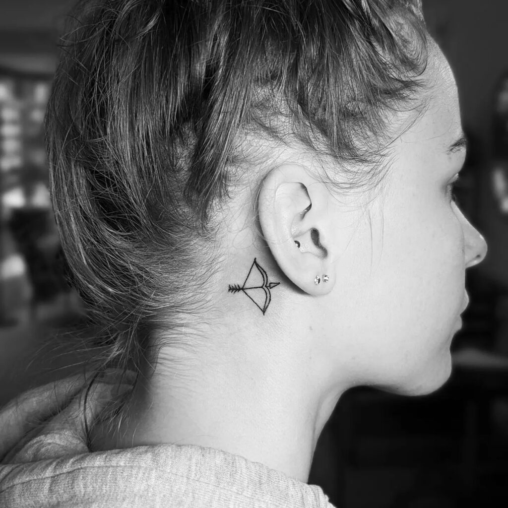 Small Cross Behind-the-Ear Tattoo behind the ear tattoos tattoo