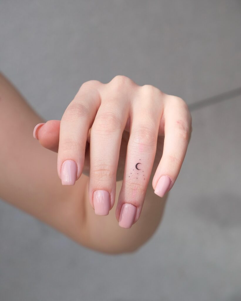 Sparkling Star Finger Tattoo
