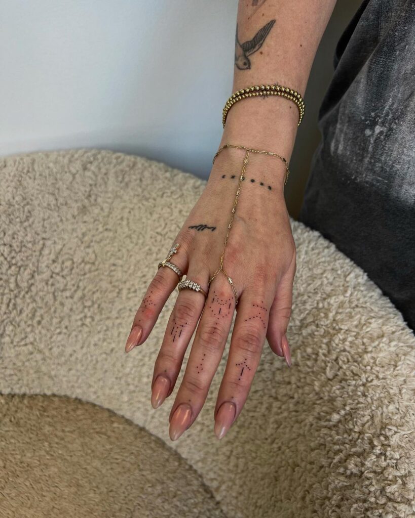 Bold Middle Finger Script Tattoo