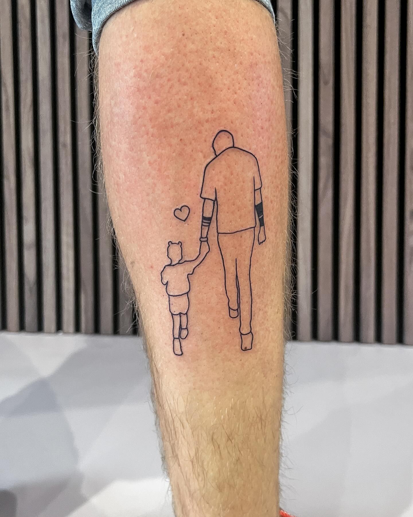 Father and Daughter Boardwalk and Pocket Watch Tattoo father daughter tattoos ideas tattoo
