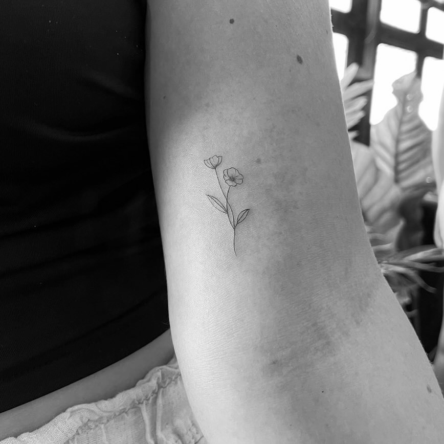 Minimalist Floral Arm Tattoo minimal tiny flower tattoo ideas tattoo