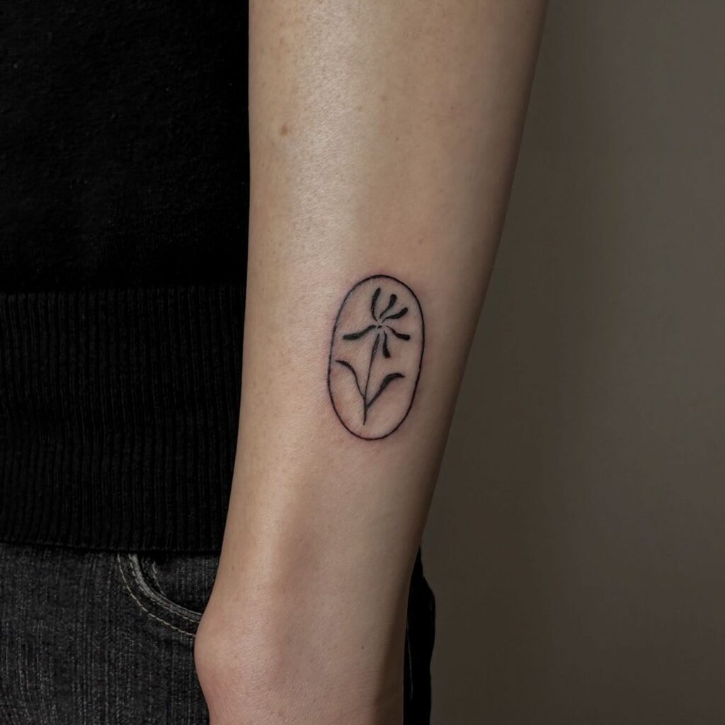 Minimalist Floral Frame Tattoo minimal tiny flower tattoo ideas tattoo