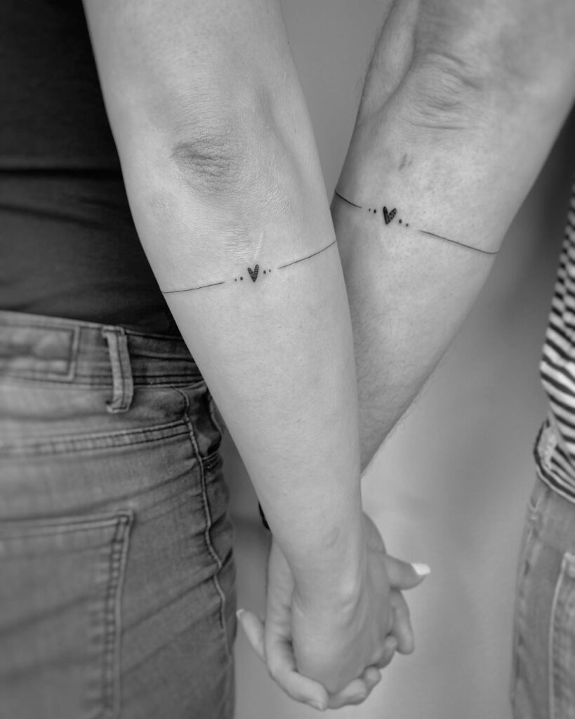 Minimalist Heart Line Tattoos