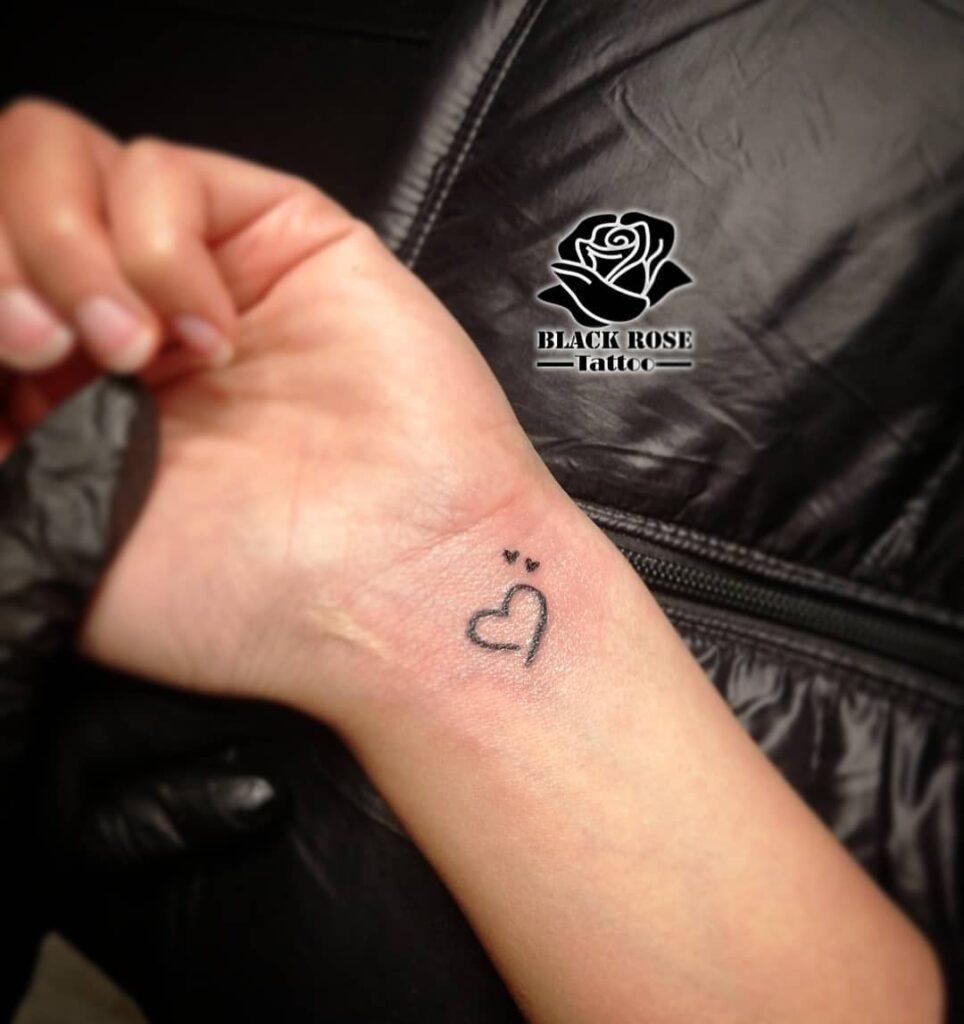 Heart Outline with Initials small heart tattoo ideas tattoo